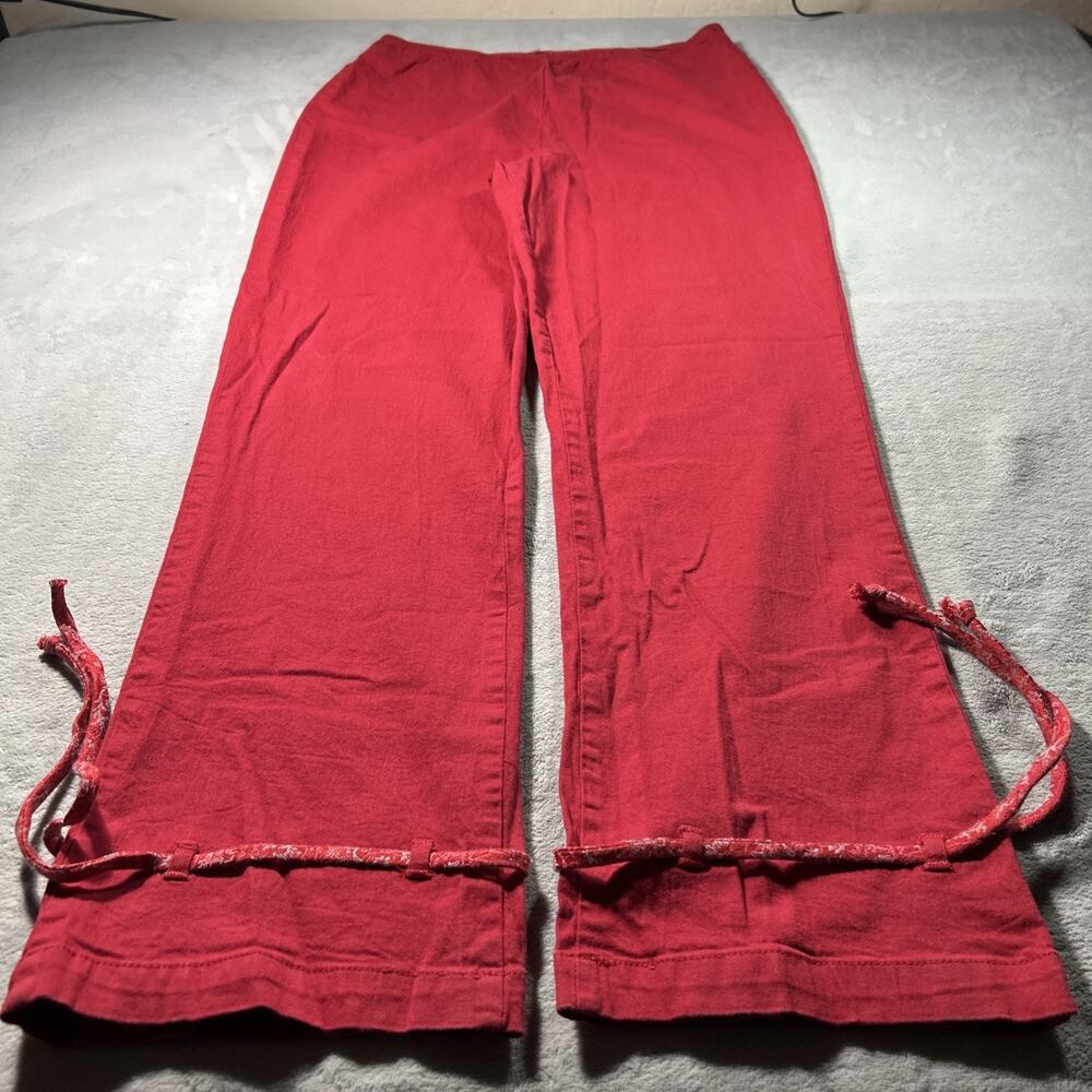 Vtg Paper Tag Ankle Strap Ties Baggy Bare Back Pants Wmn Large 30x30 Convertible